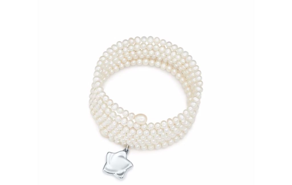 Bracciale di perle con ciondolo in argento Tiffany