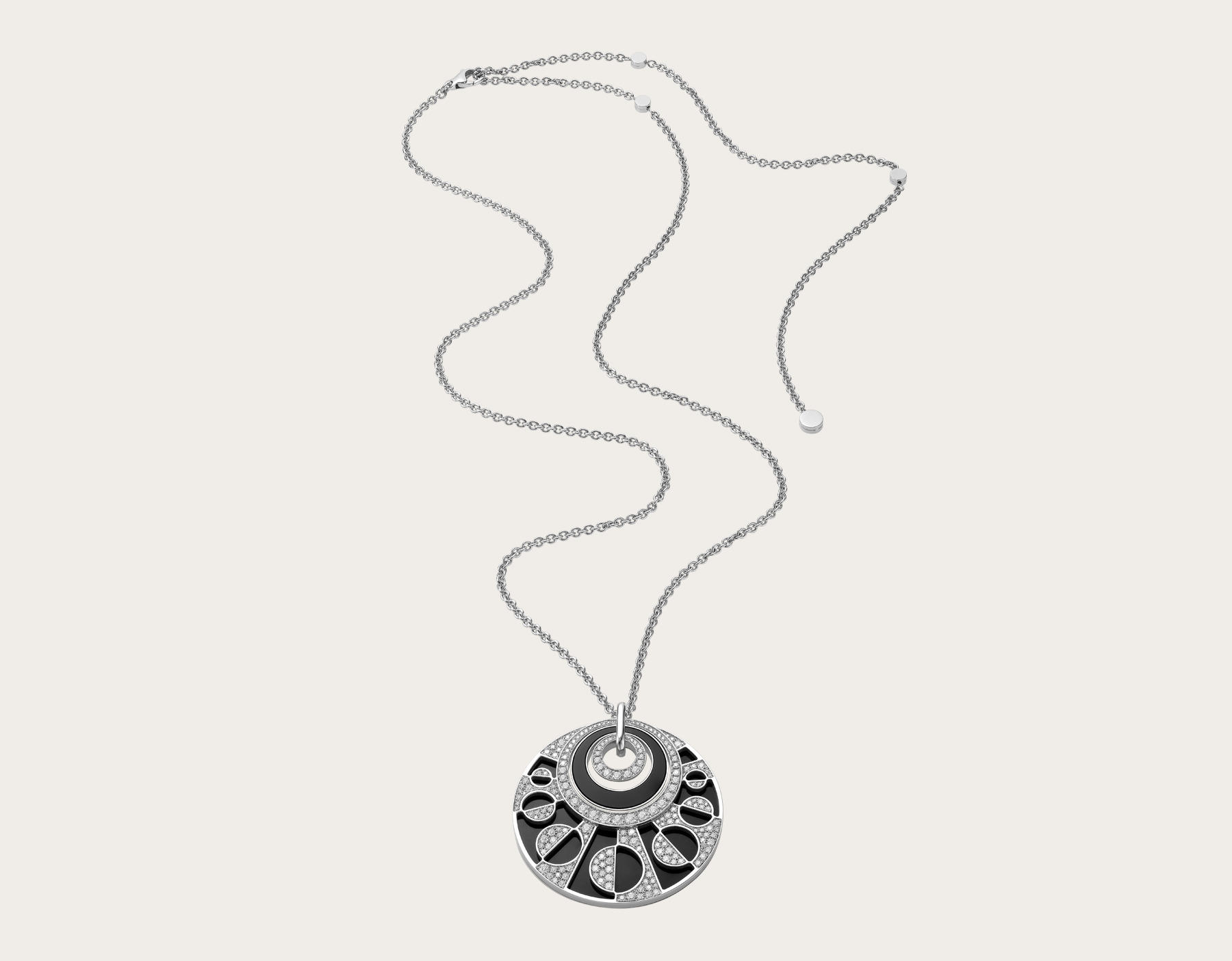 Collana in oro bianco con onice Bulgari Intarsio
