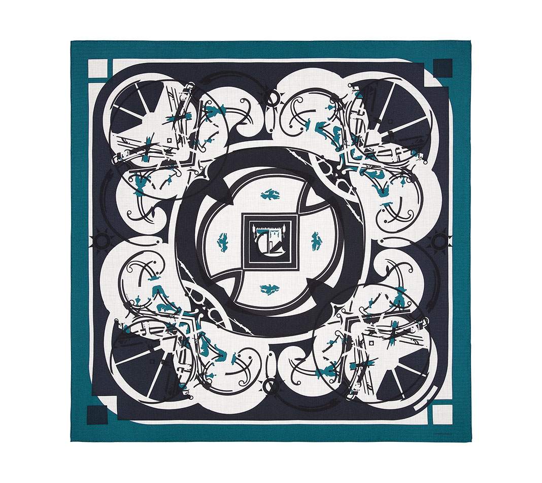 Foulard uomo in cashmere e seta Hermes