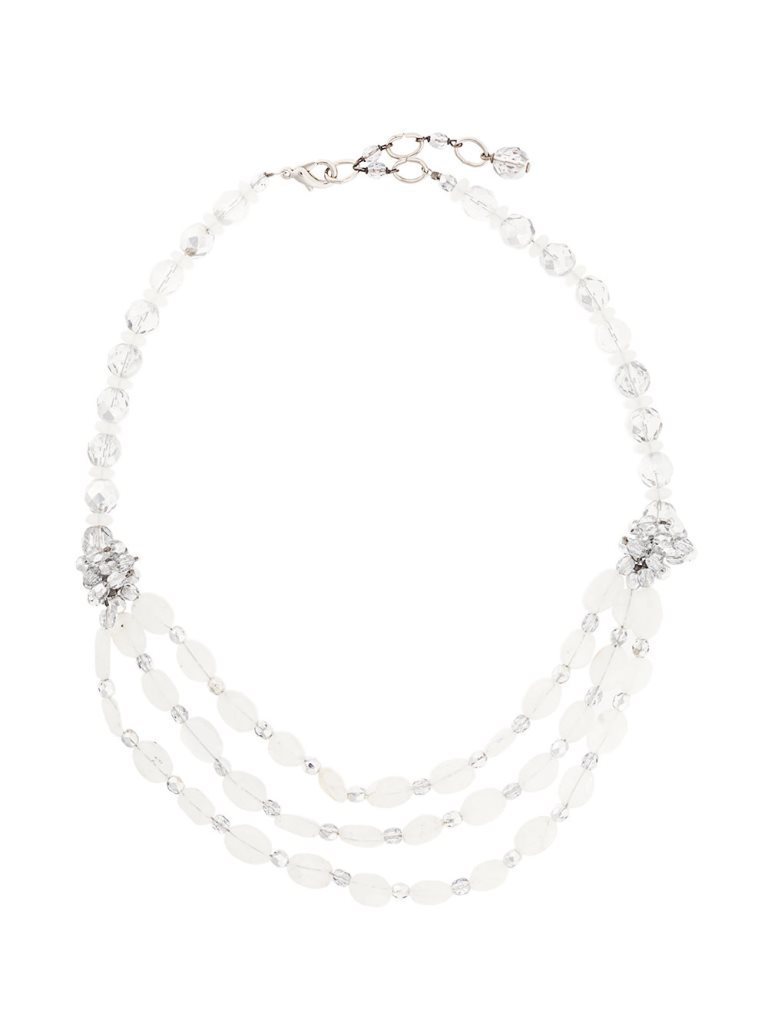 Collana in argento con perline bianche Armani collane 2018