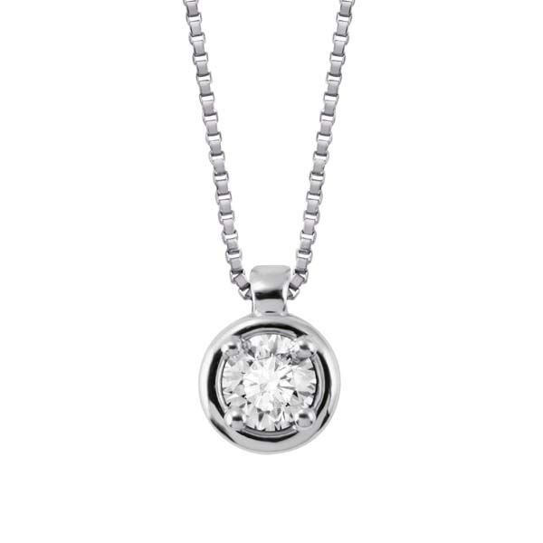 Collier punto luce in oro bianco con diamante Salvini Gioielli 2018