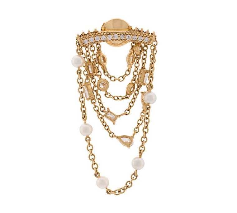 Orecchini con perle in oro giallo Yvonne Leon 2018