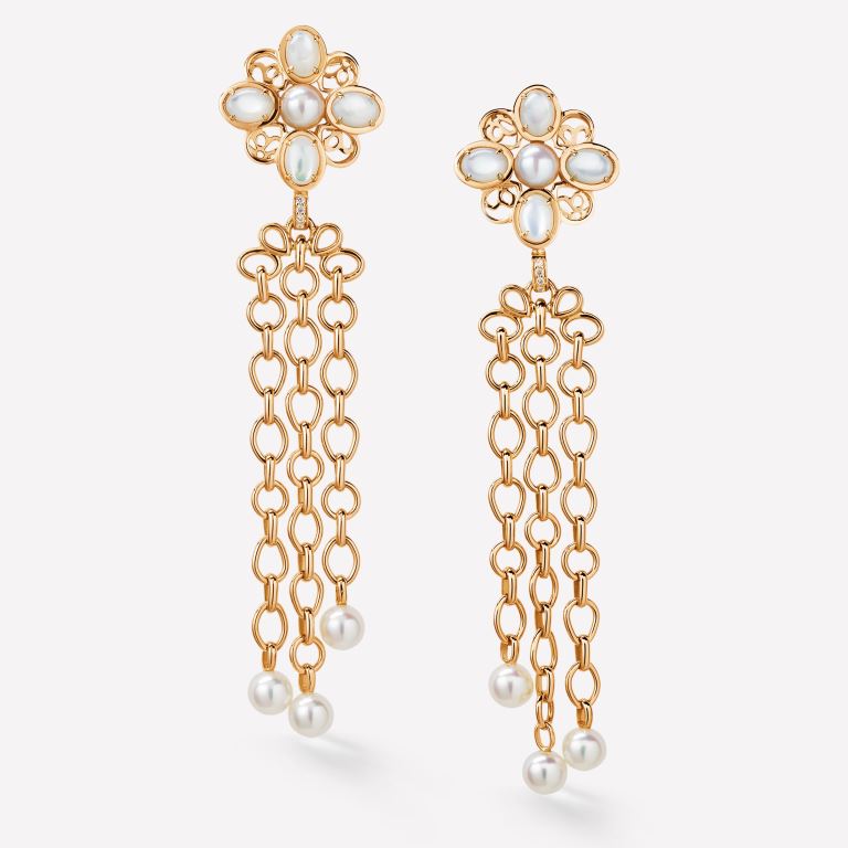 Orecchini pendenti lunghi Chanel Baroque in oro giallo 2018