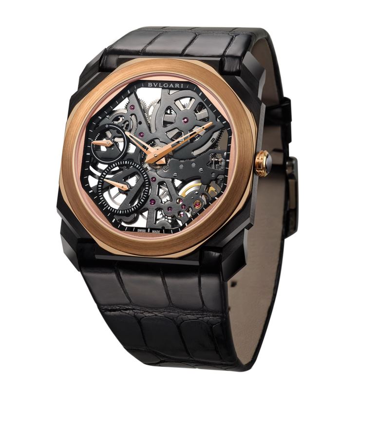 Orologio da uomo Bulgari Carbon Rose Gold Octo Finissimo Ultranero