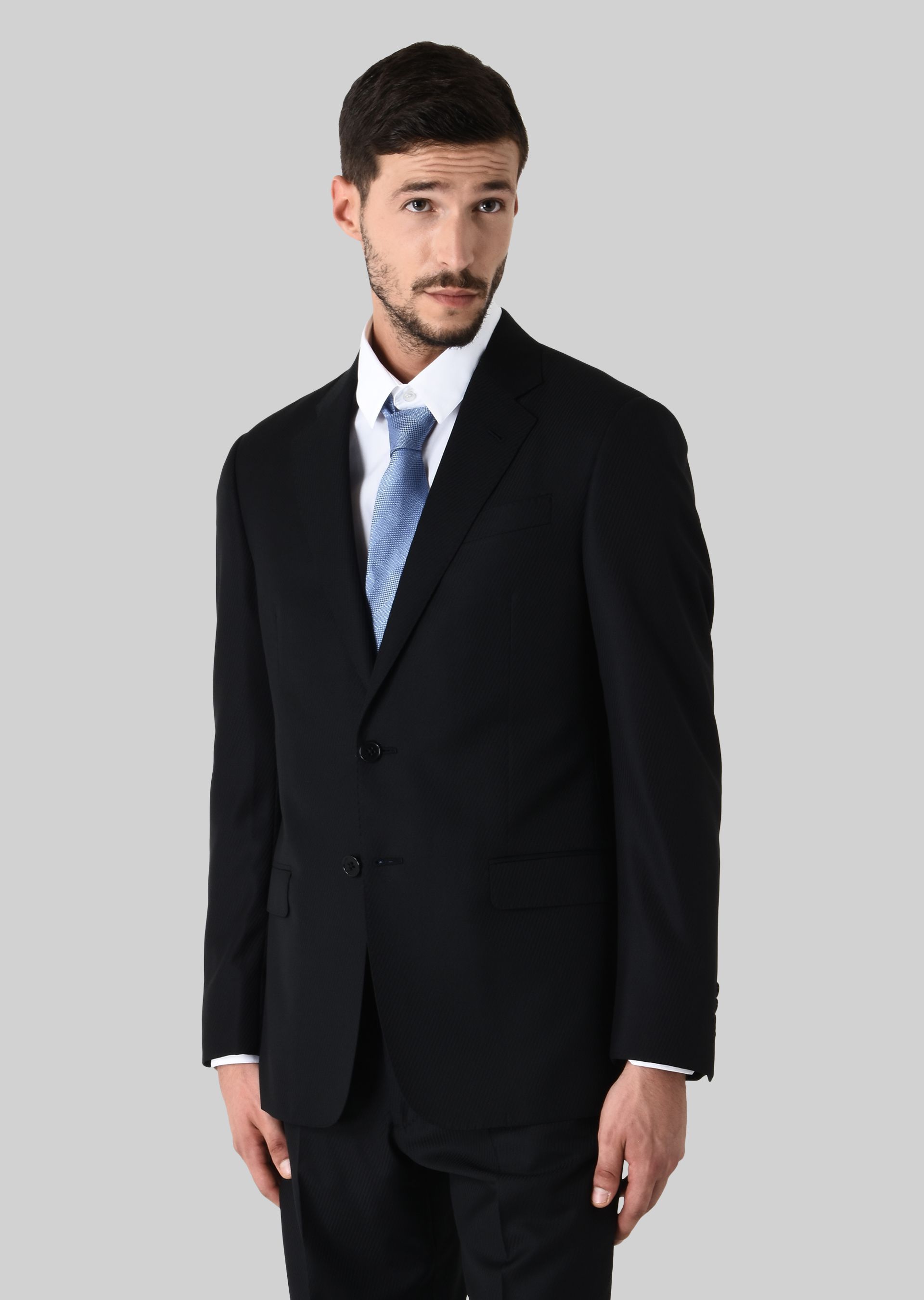 Abito Linea Soft In Jacquard Di Pura Lana Armani