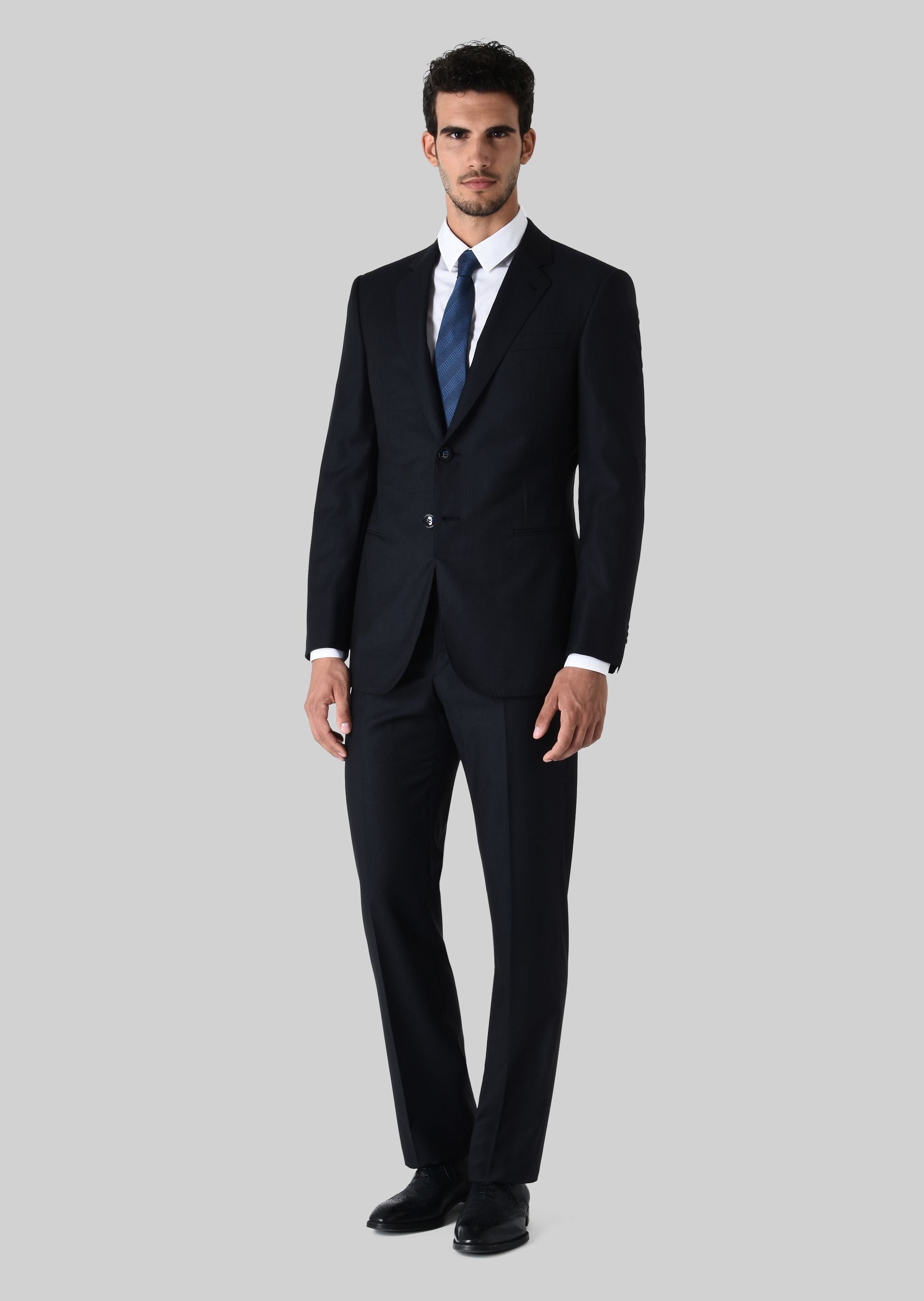 Abito da cerimonia da uomo blu in lana Armani
