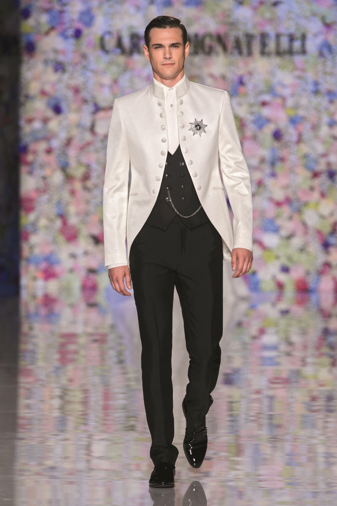 Abito da sposo bianco e nero Carlo Pignatelli