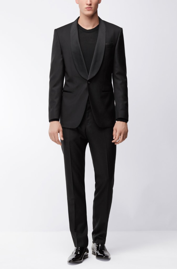 Smoking Hugo Boss slim fit in misto lana