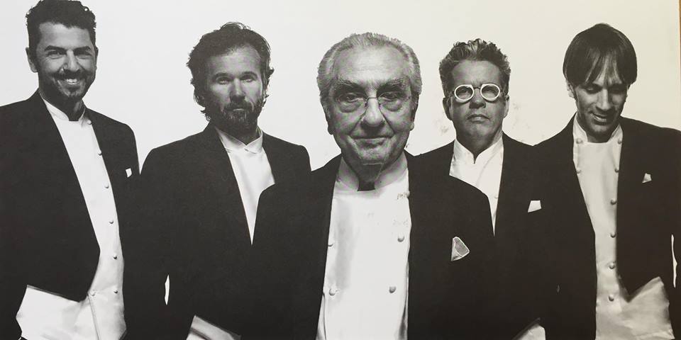 Gualtiero Marchesi accanto ai grandi chef italiani