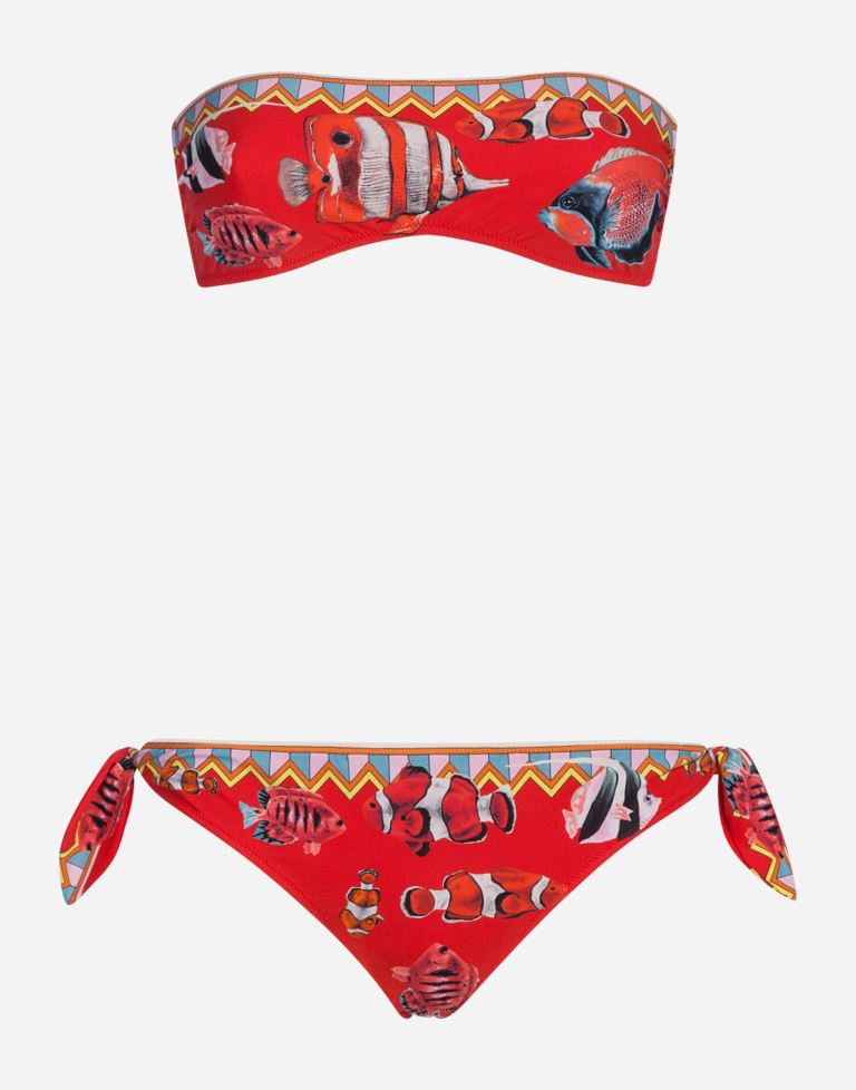 Bikini a fascia stampato Dolce & Gabbana