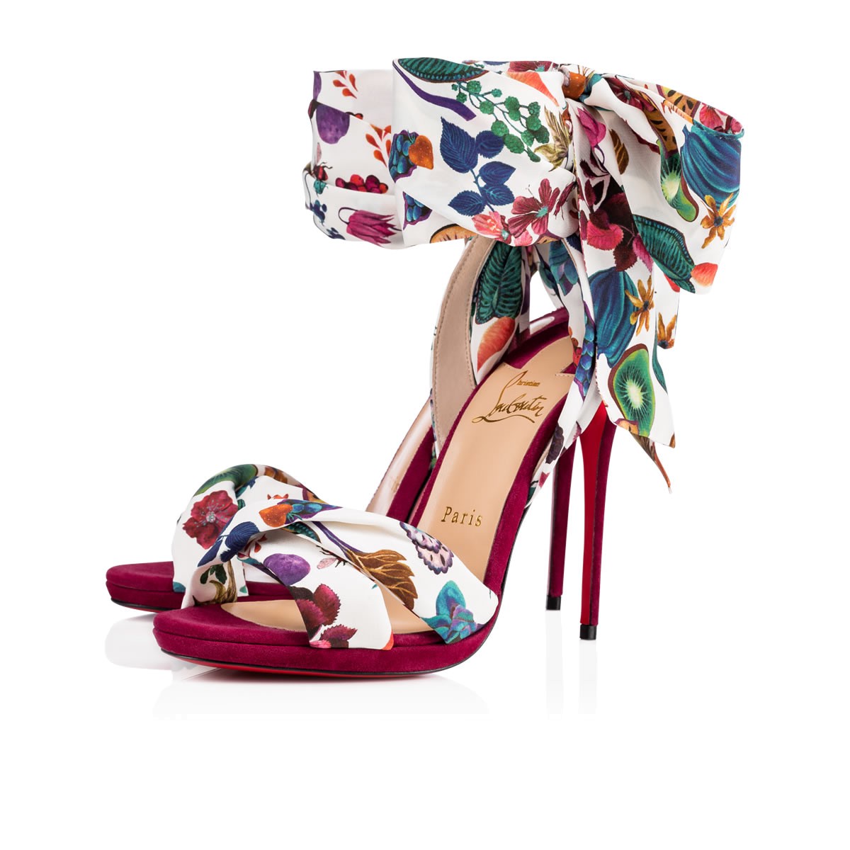 Sandali Christian Louboutin con fasce foulard