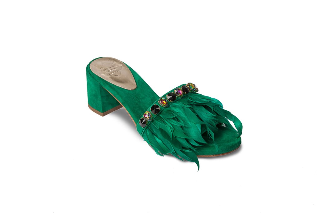 Sandali gioiello verde smeraldo Emanuela Caruso Capri