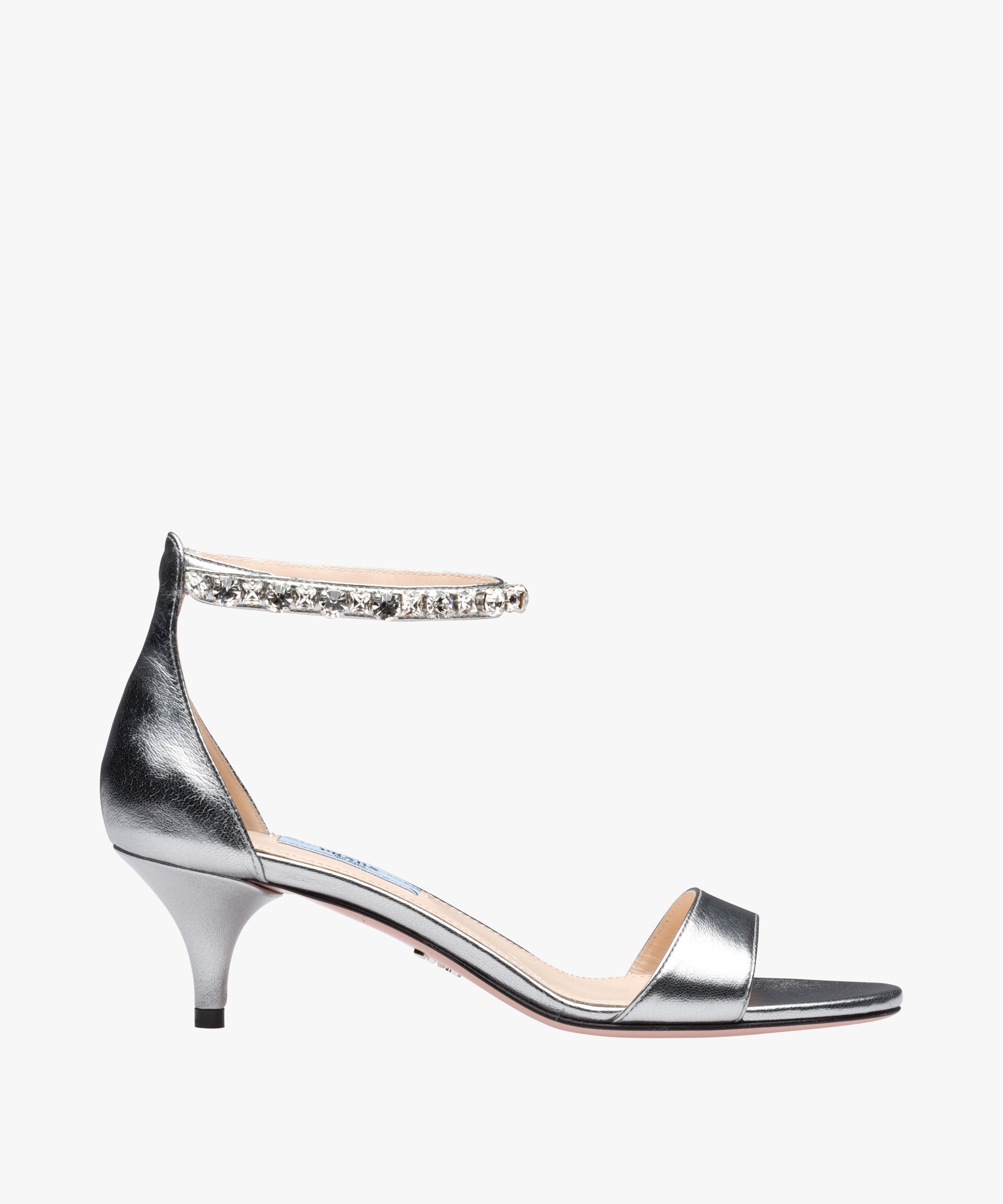 Sandali gioiello argento Prada estate 2018