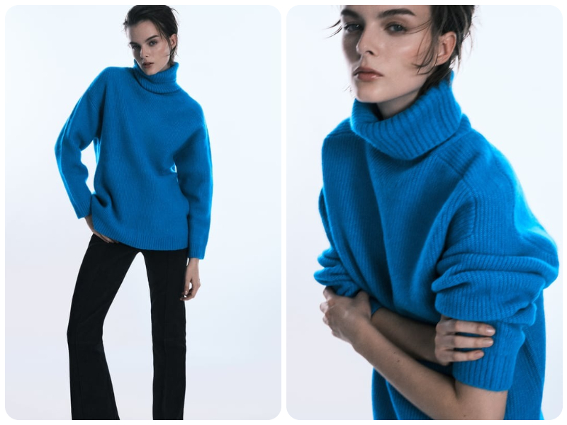 Maglia blu elettrico zara on sale