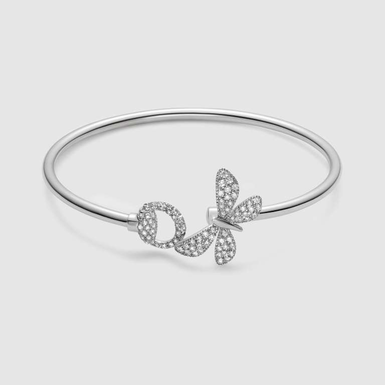 Bracciale rigido Gucci in oro bianco con diamanti bracciali 2018