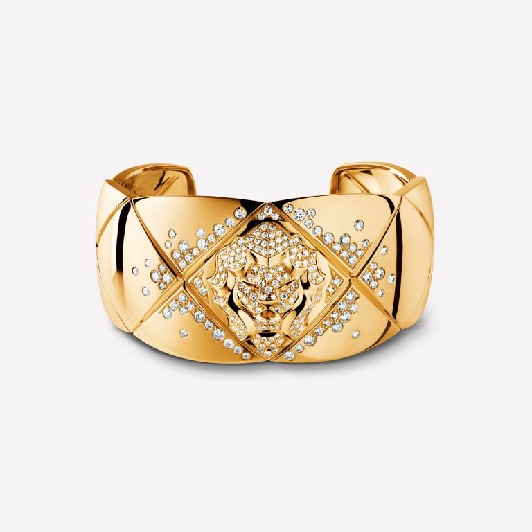 Bracciale rigido in oro con diamanti Chanel