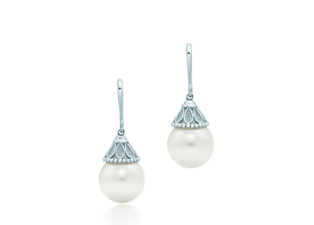 Orecchini pendenti in argento Tiffany con perle 2018 2019