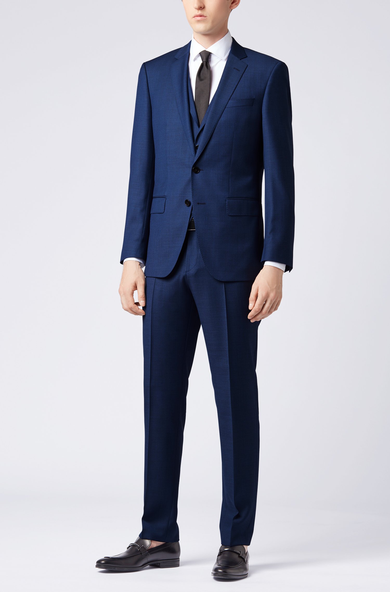 Abito da cerimonia blu slim Boss