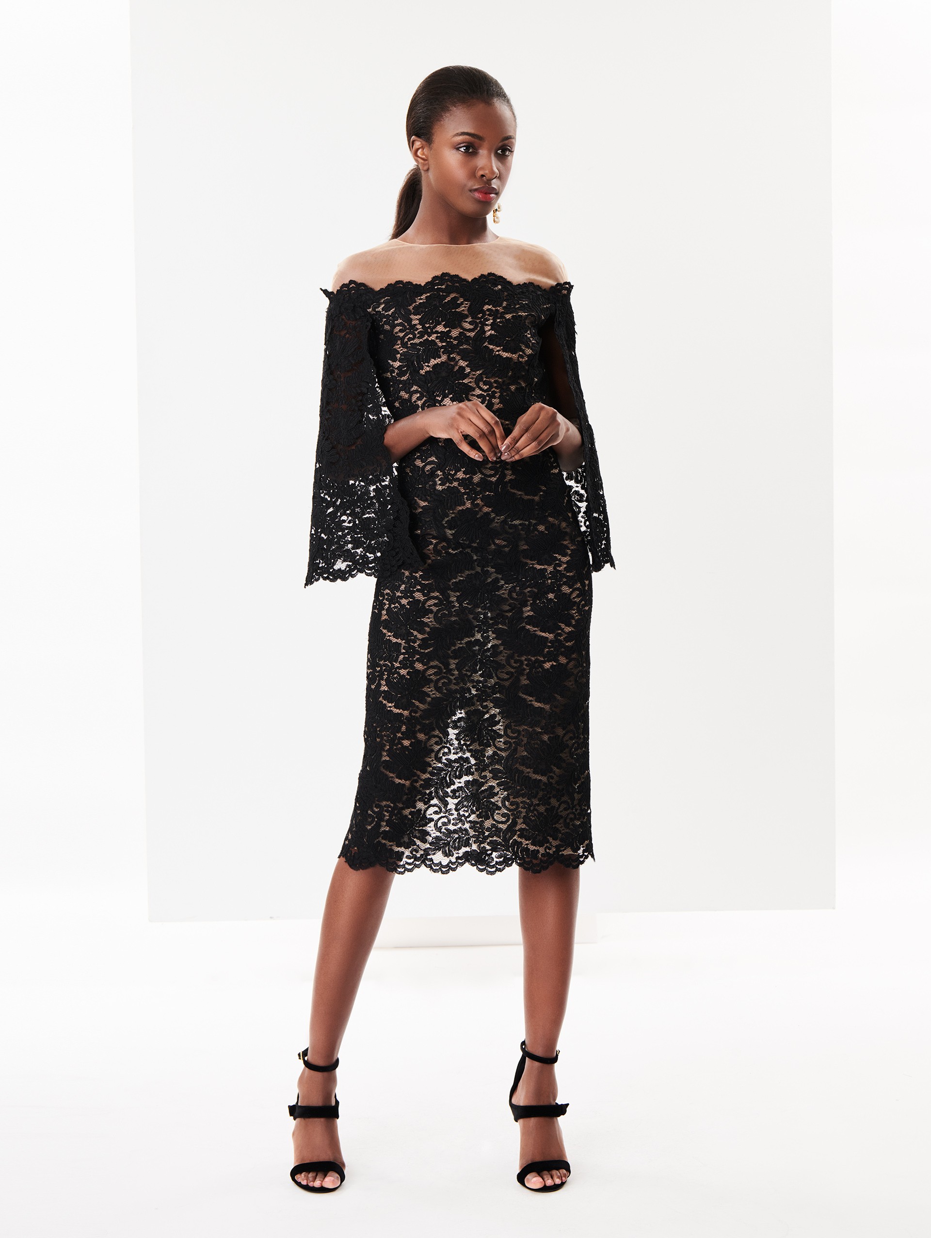 Abito da cocktail corto in pizzo Oscar De La Renta autunno inverno 2018 2019