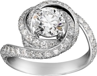 Anello di fidanzamento Cartier in platino con diamante