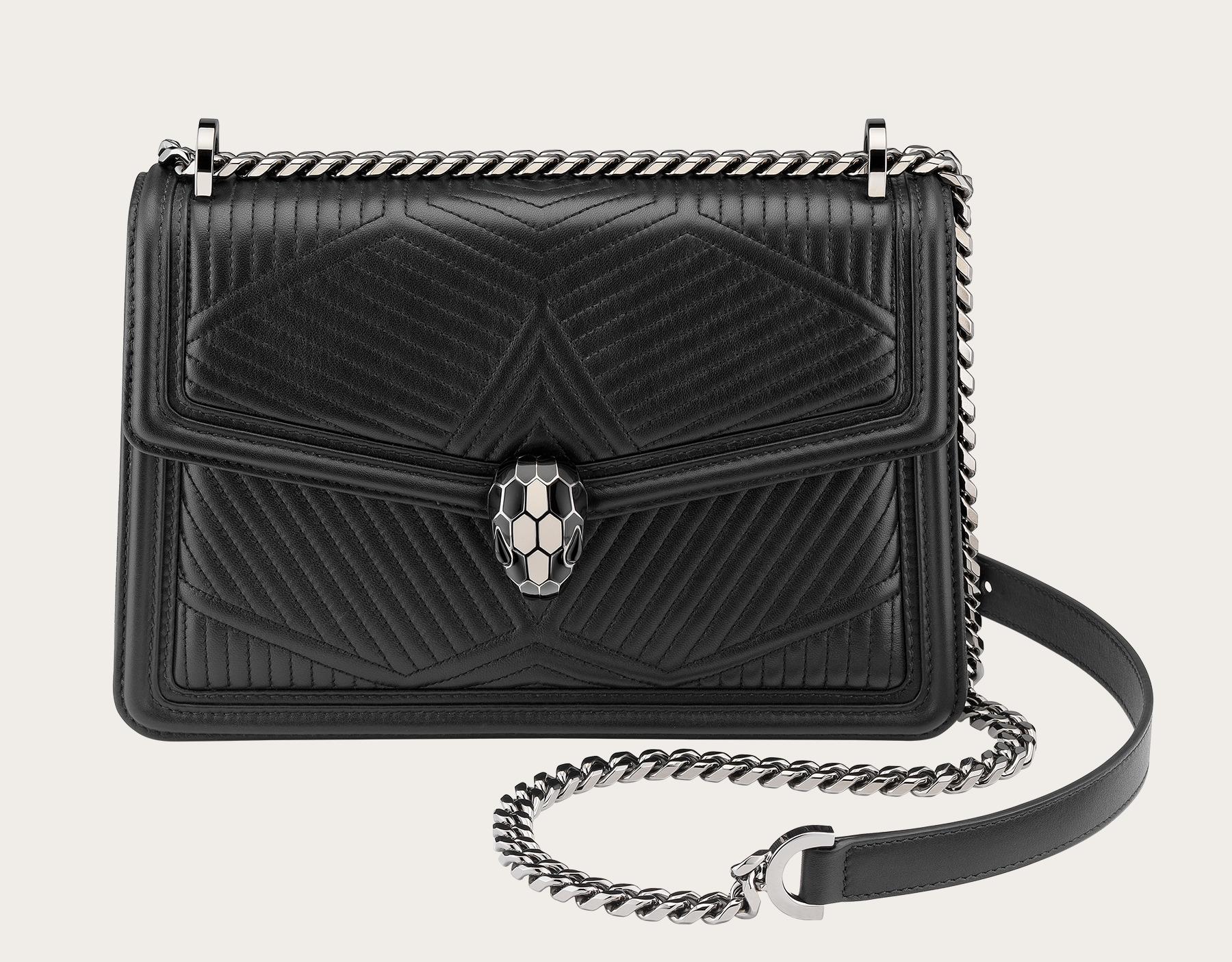 Borsa elegante nera a spalla Bulgari inverno 2019
