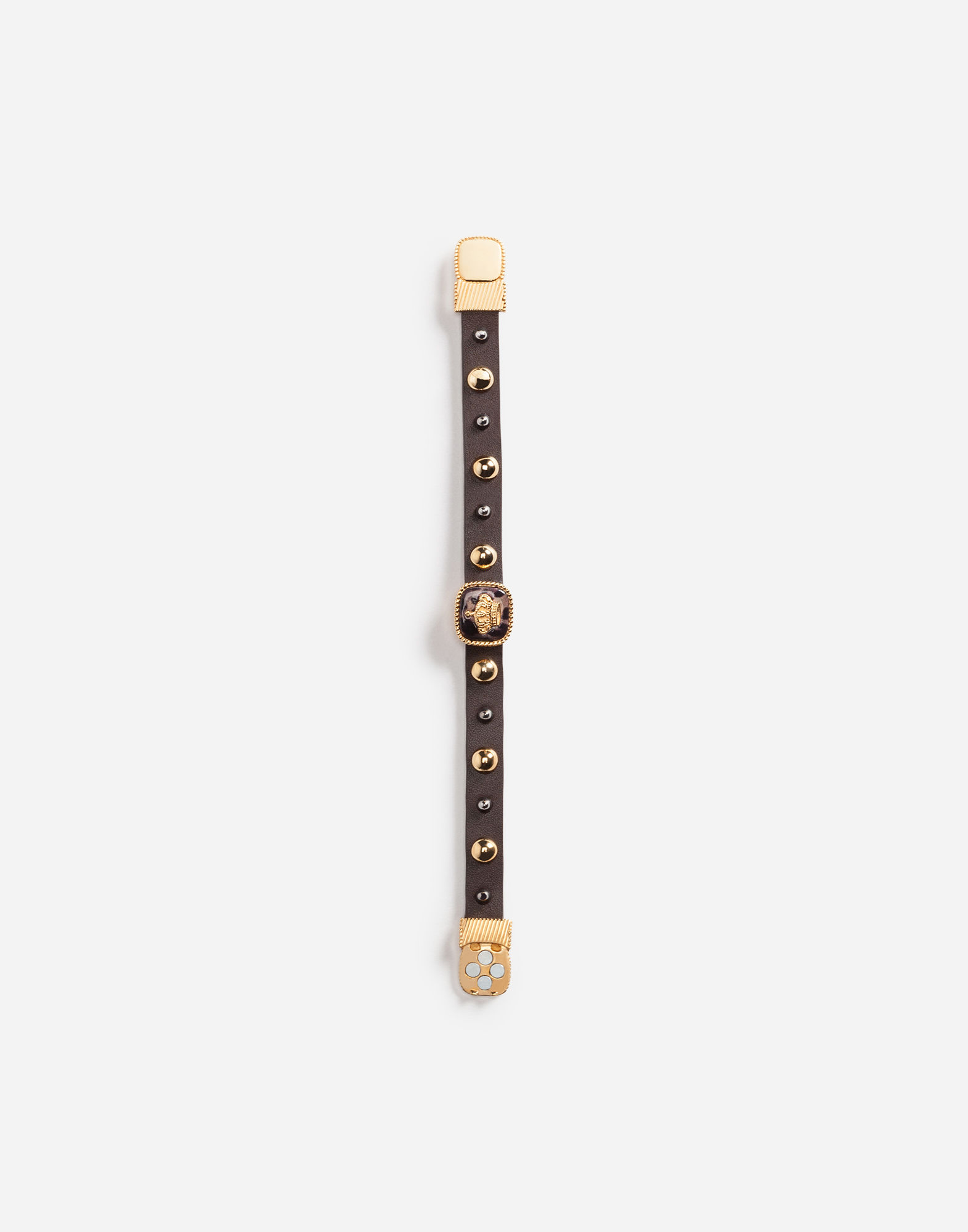 Bracciale uomo in pelle Dolce & Gabbana con borchie