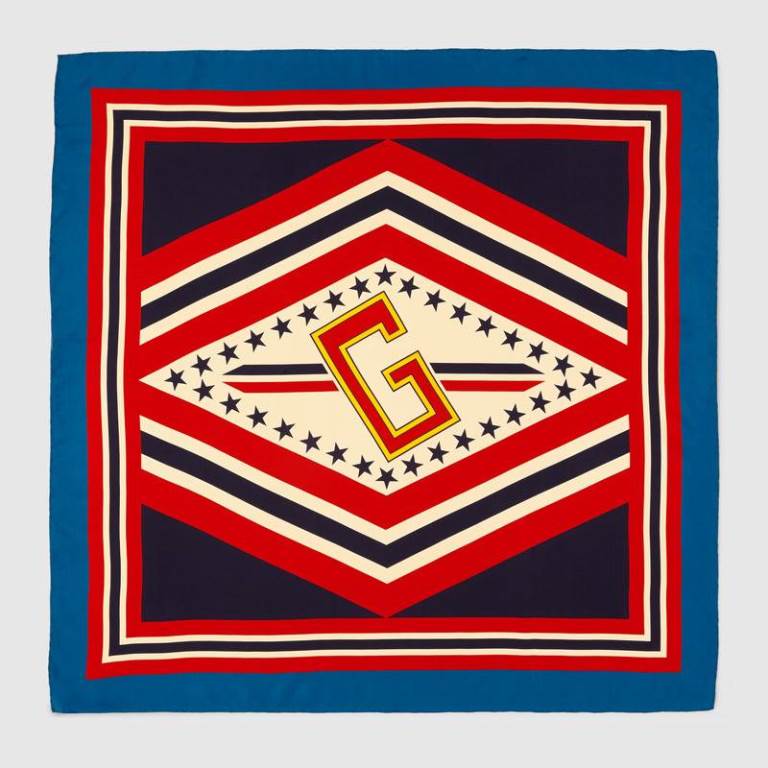 Foulard da uomo Gucci in seta autunno inverno 2018 2019