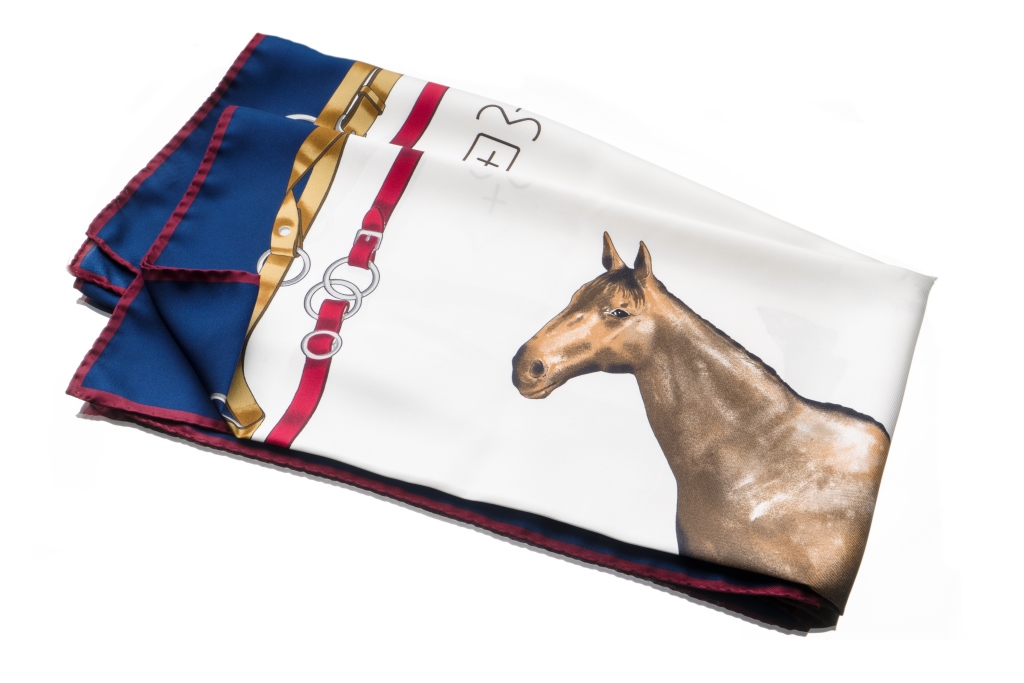 Foulard uomo Maison Cilento 1780 con stampa cavalli