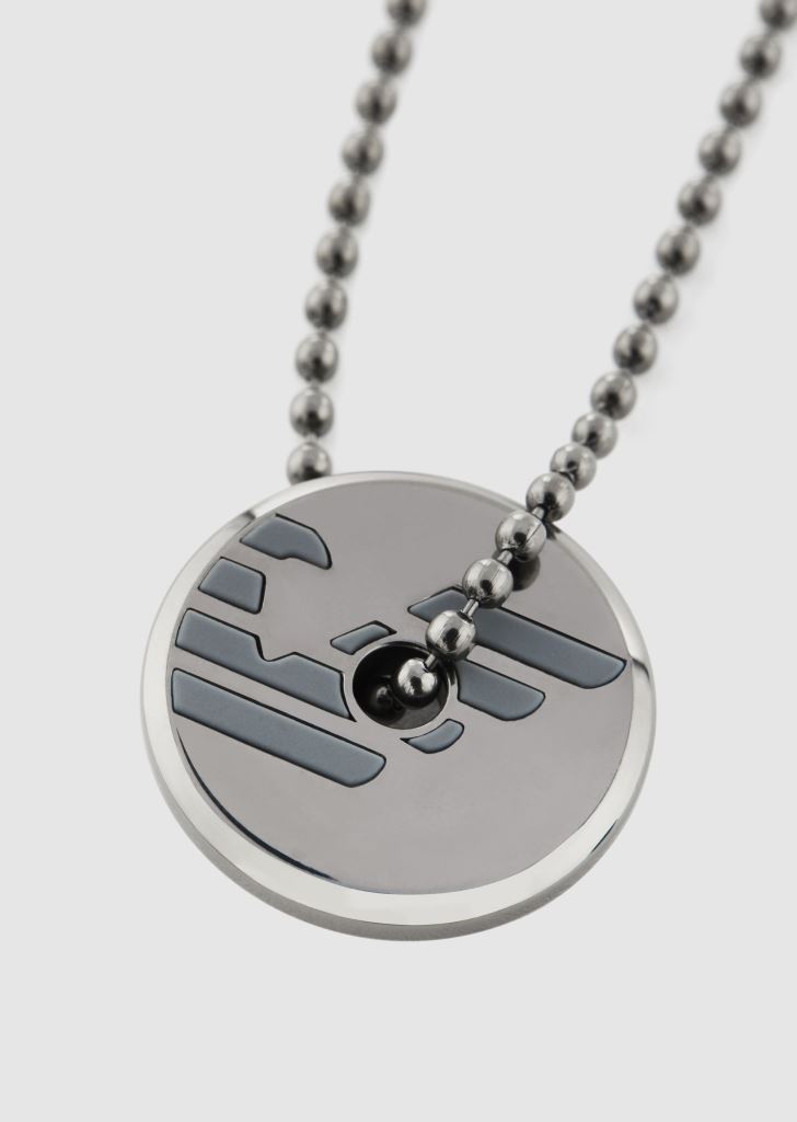 Gioielli uomo in argento Armani, collana con pendente