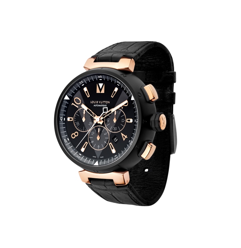 Orologio Louis Vuitton Tambour All Black & Gold Chornographe_Profil