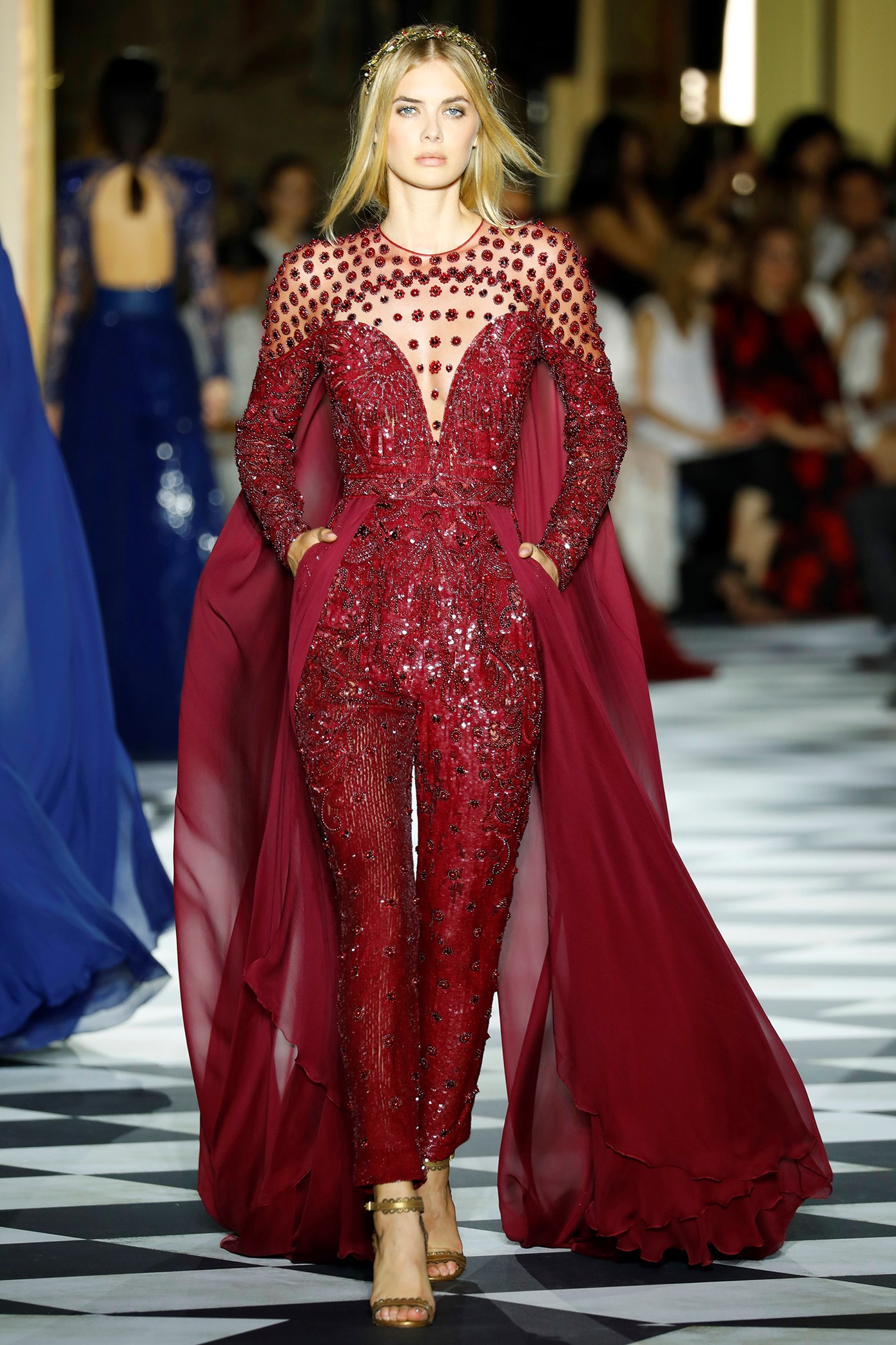 Vestito elegante da cerimonia con pantaloni Zuhair Murad Haute Couture autunno inverno 2018 2019