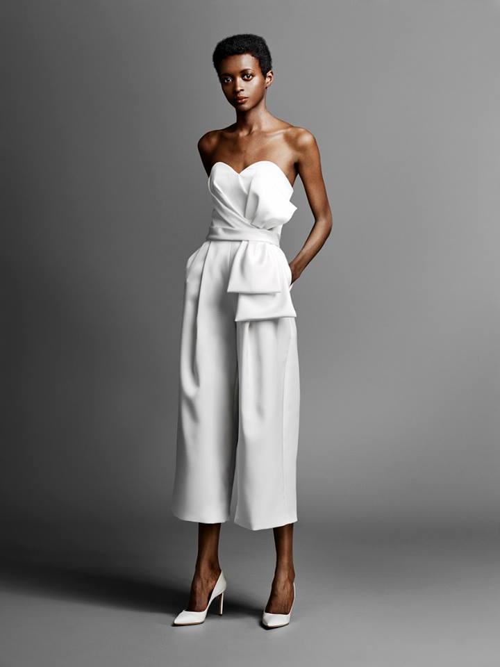 Abito da sposa con pantaloni in seta 2019