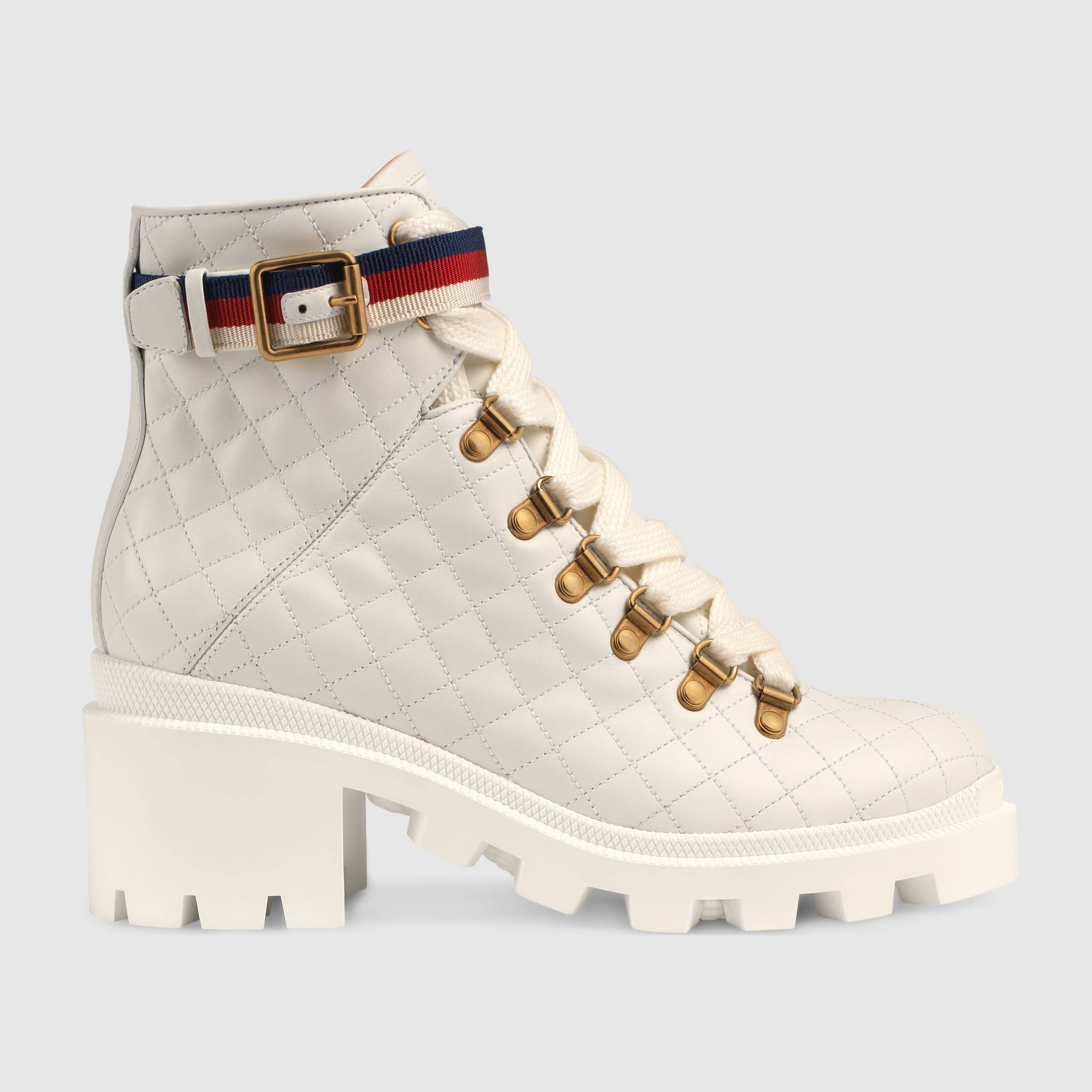 Anfibi Gucci avorio a 890 euro autunno inverno 2018 2019
