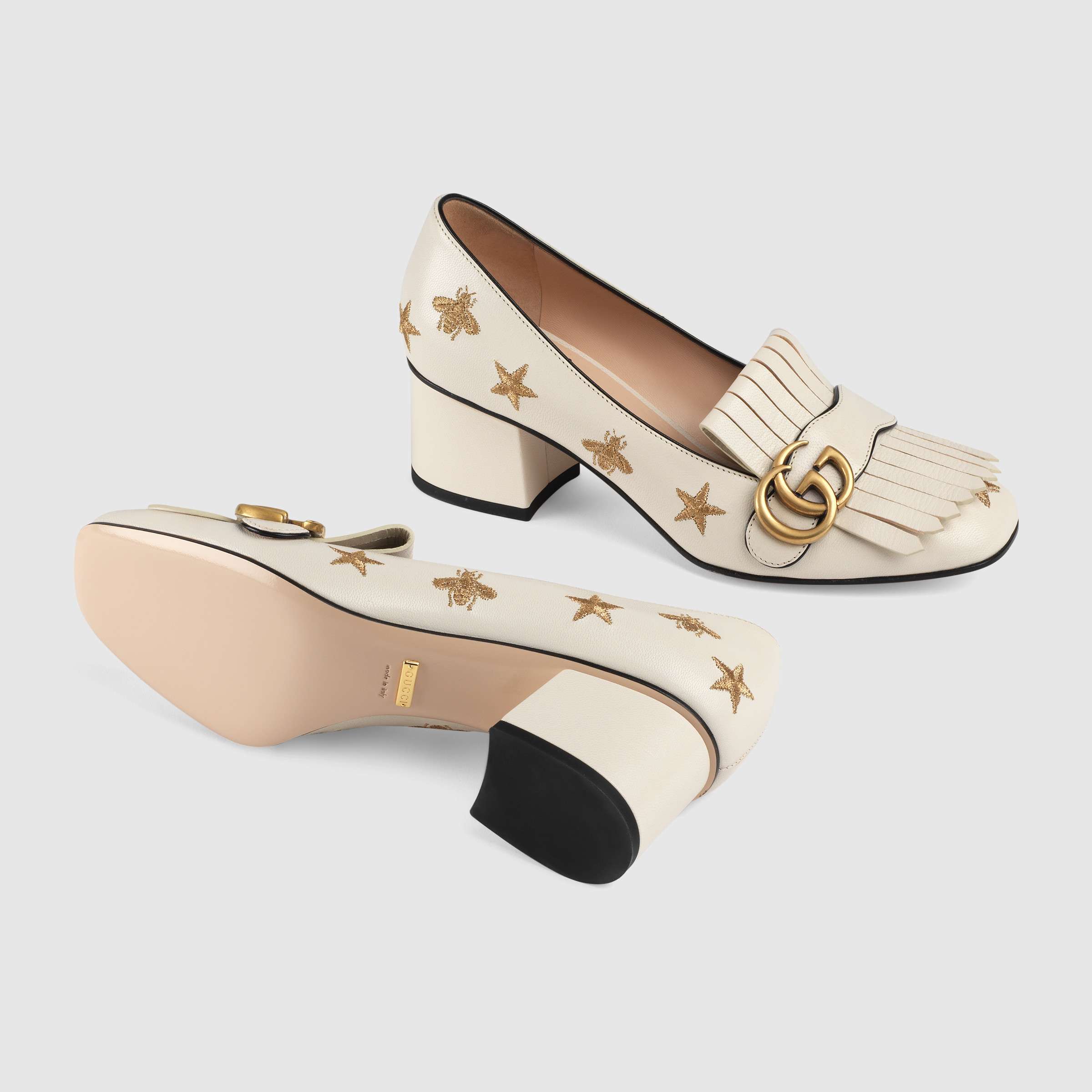 Mocassini con tacco Gucci a 690 euro autunno inverno 2018 2019
