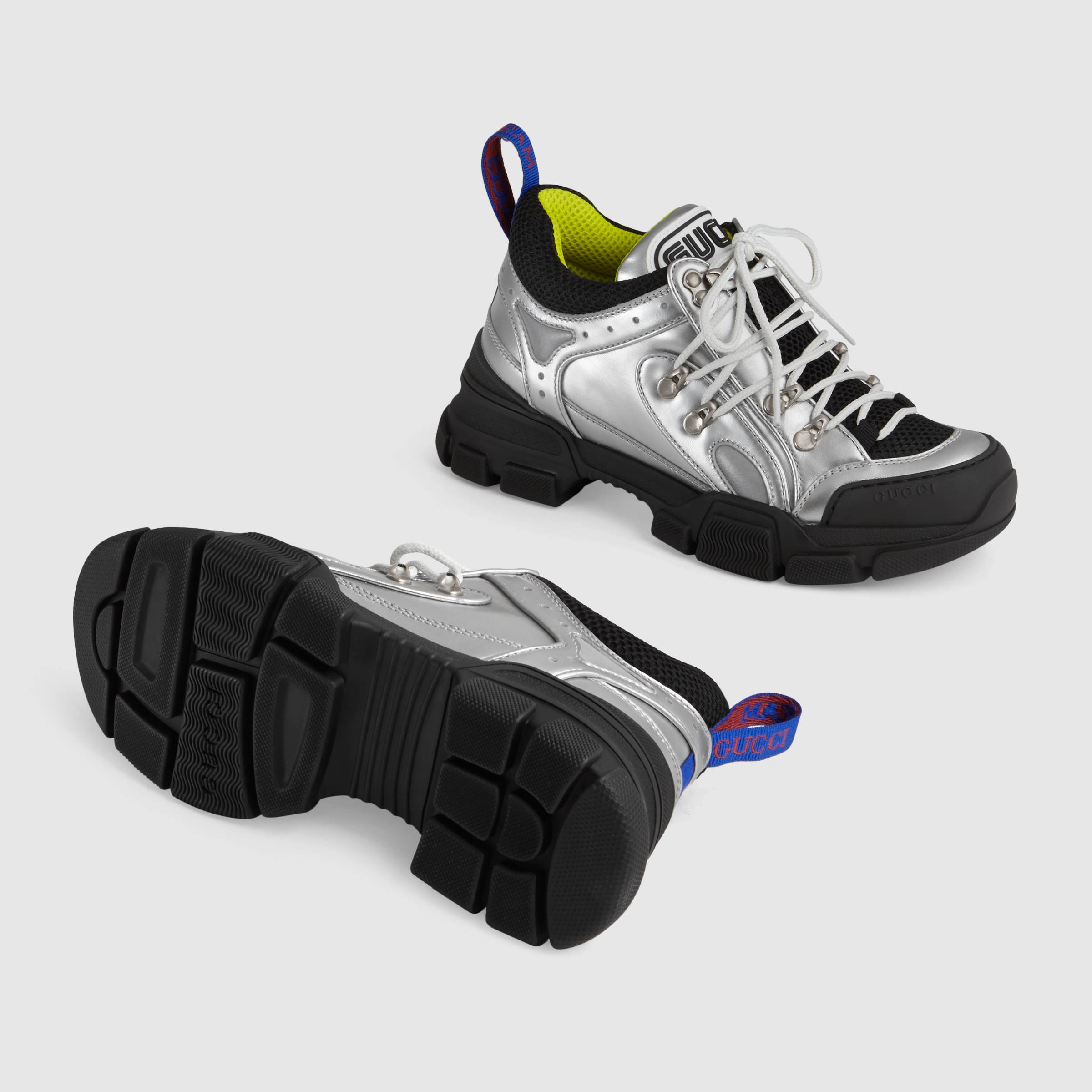 Sneakers Gucci metallizzate a 790 euro autunno inverno 2018 2019