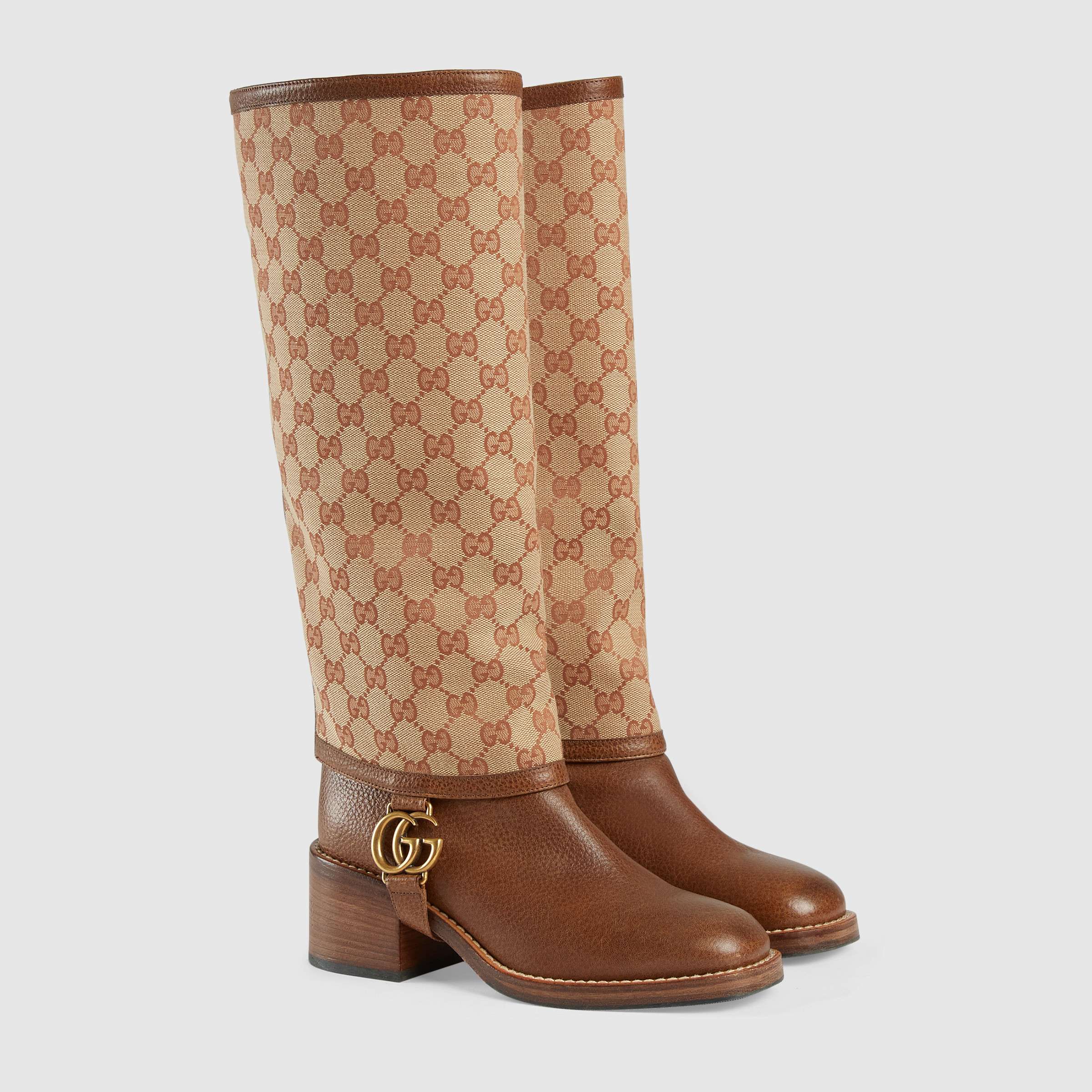 Stivali in pelle Gucci con ghetta a 1590 euro autunno inverno 2018 2019