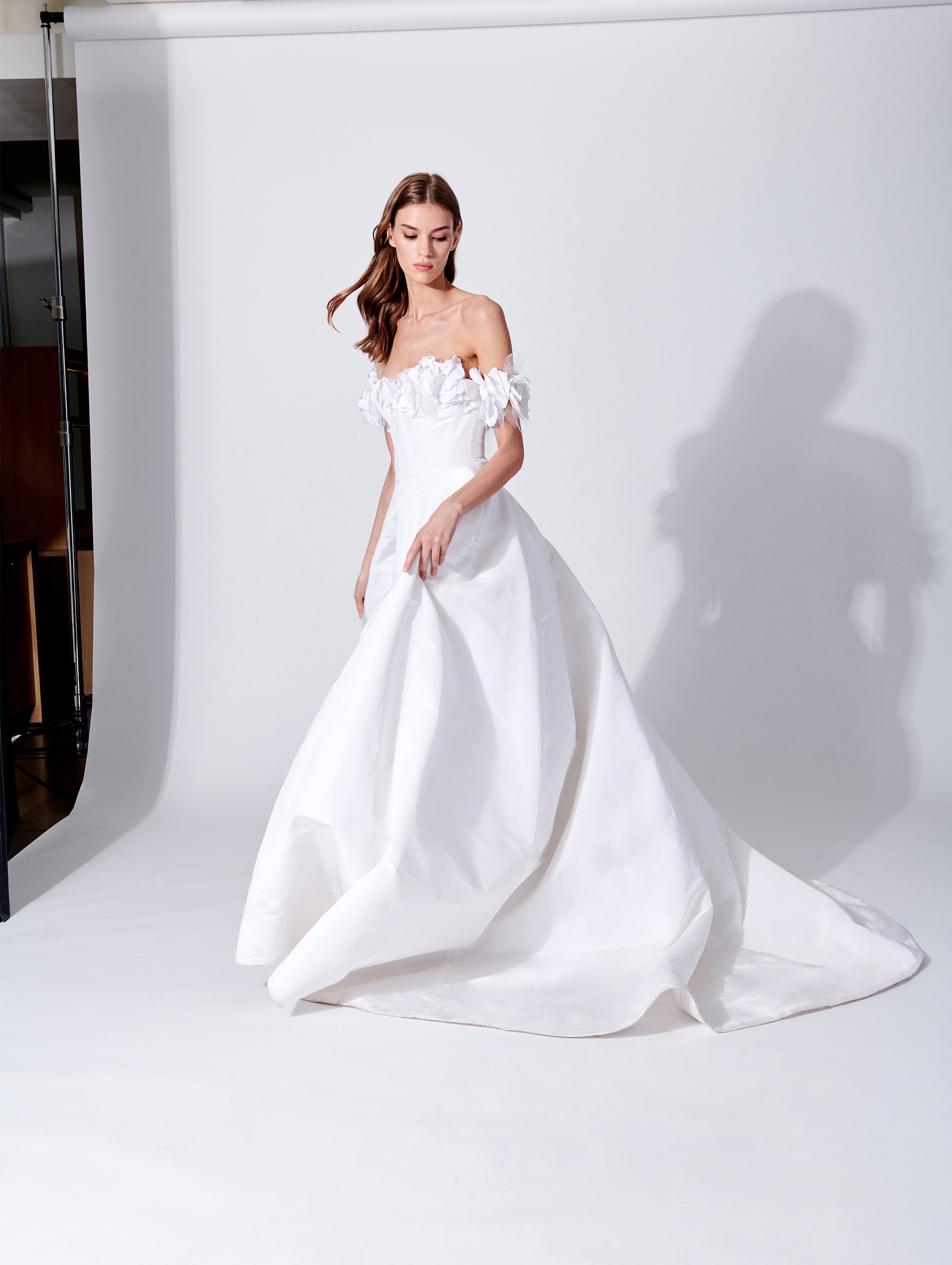 Vestito da sposa ampio in seta Oscar De La Renta 2019