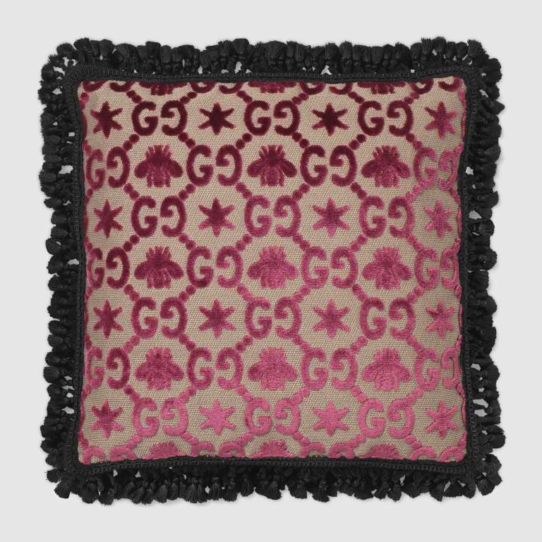 Cuscino con motivo jacquard GG Gucci regali di lusso per la casa