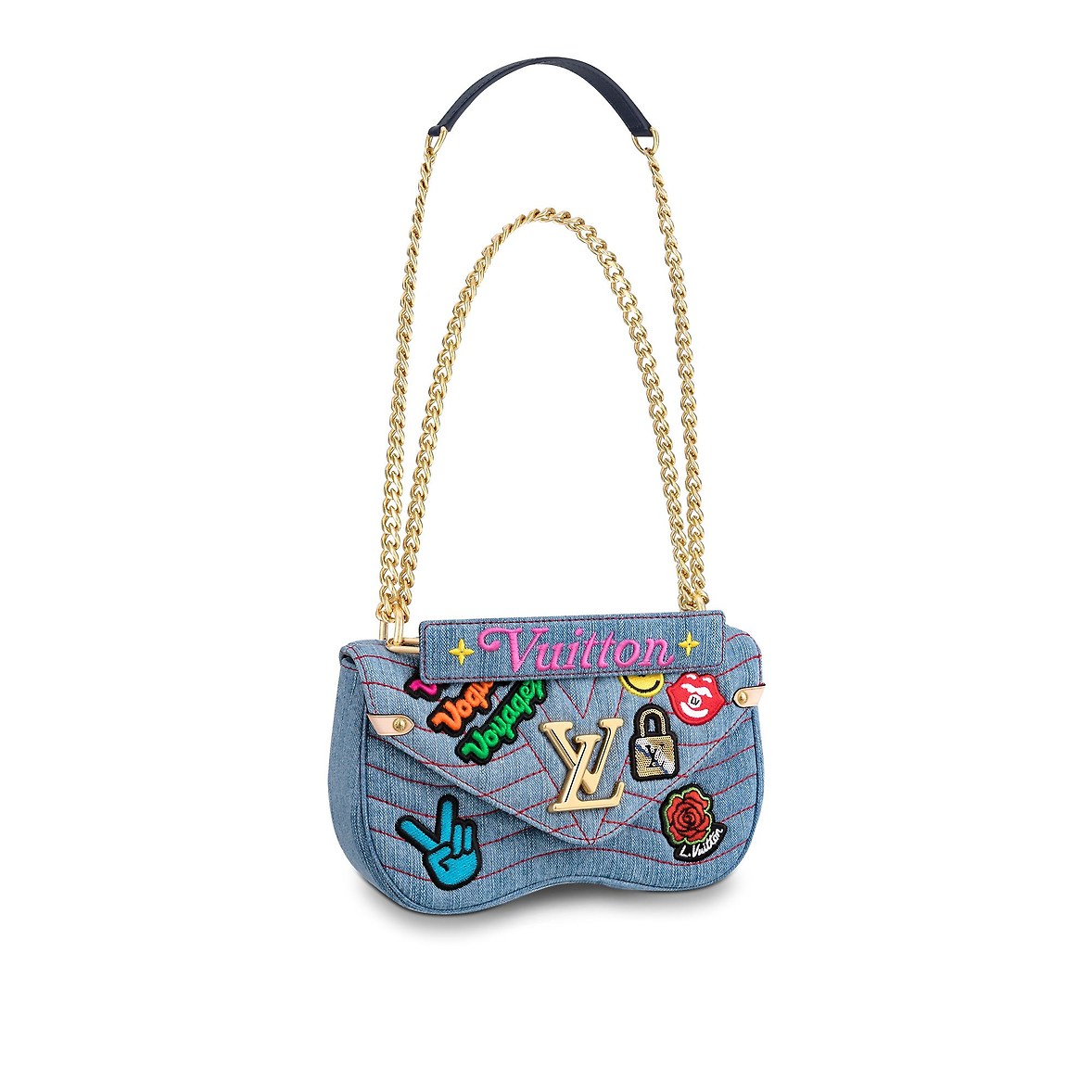 Borsa a tracolla in denim Louis Vuitton