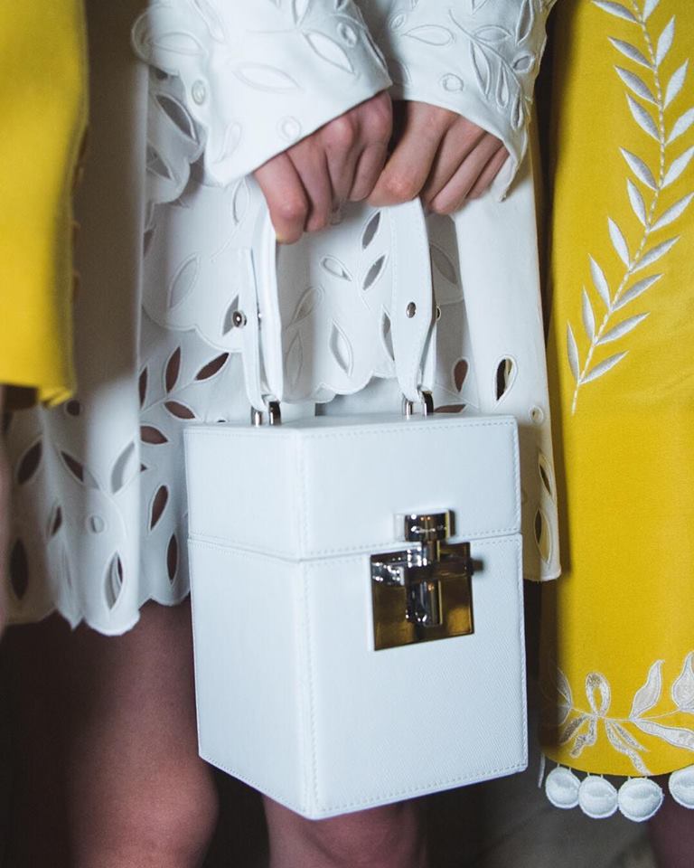 Borsa da sera bianca Oscar De La Renta