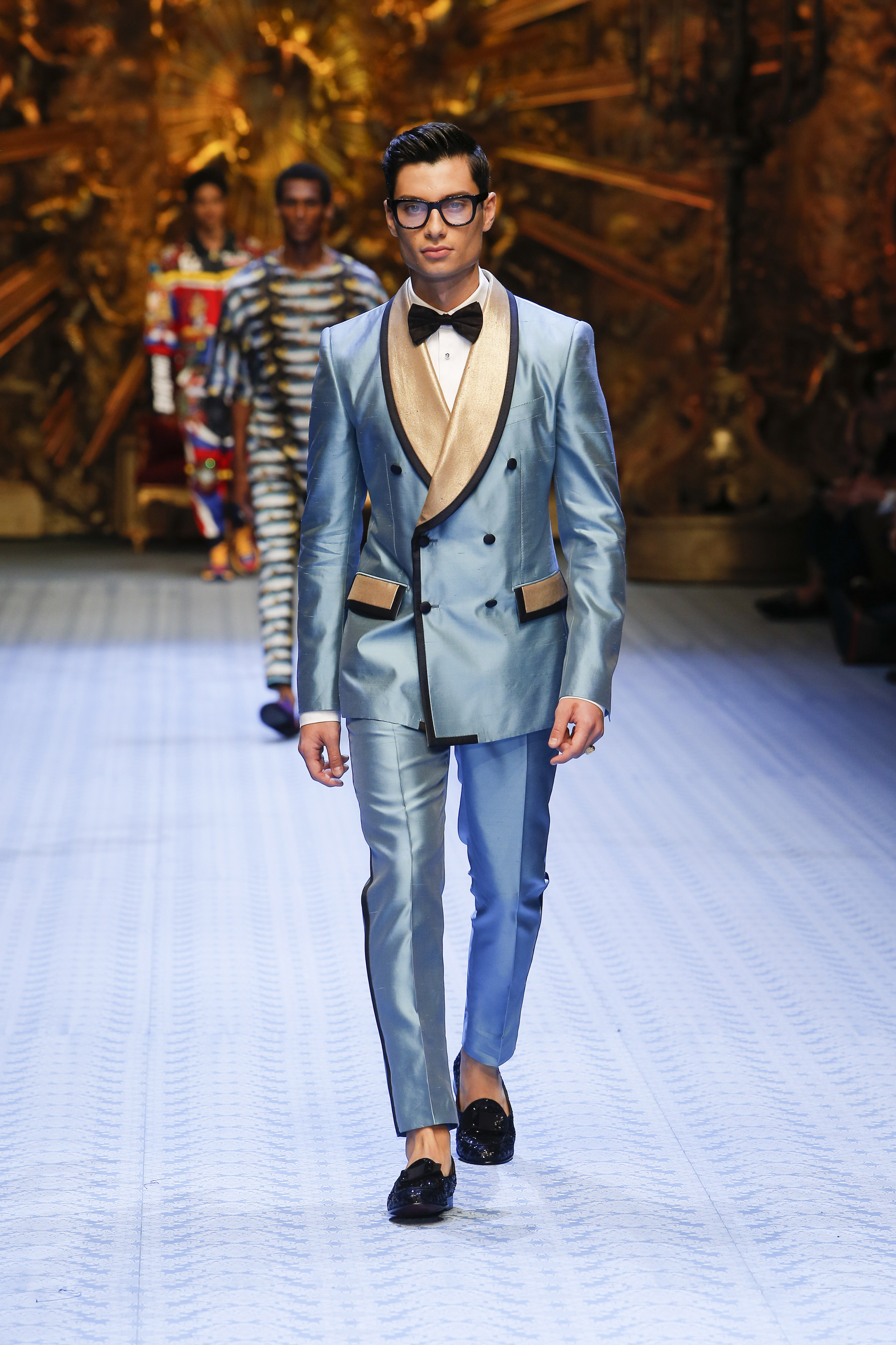 Abito uomo azzurro e oro Dolce & Gabbana