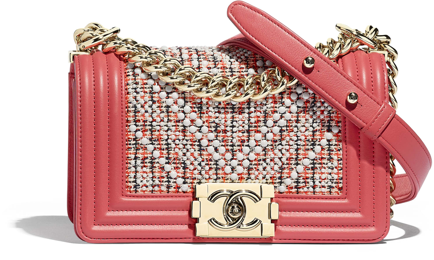 Borsa Chanel Boy in tweed ricamato