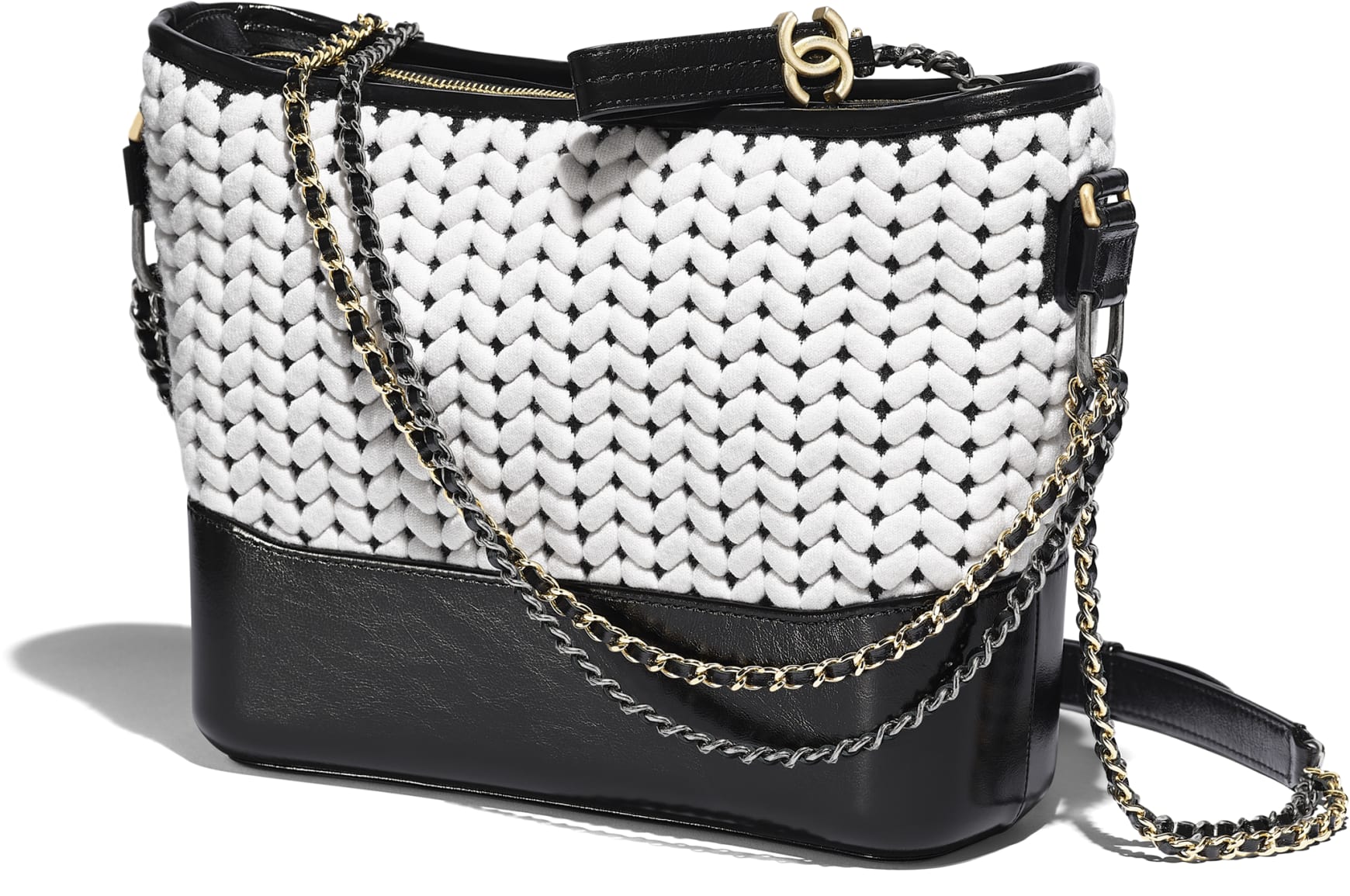 Borsa a spalla Gabrielle di Chanel in pelle e lana
