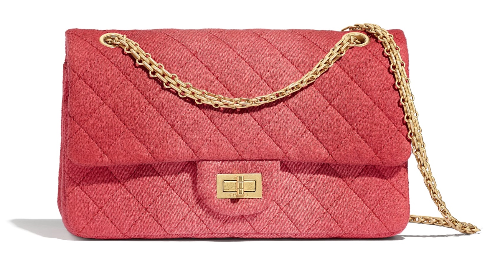 Borsa a tracolla 255 in denim e metallo Chanel