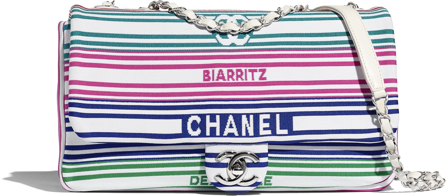 Borsa a tracolla a righe Chanel a 3 150 euro