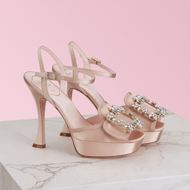Sandali alti in raso Roger Vivier