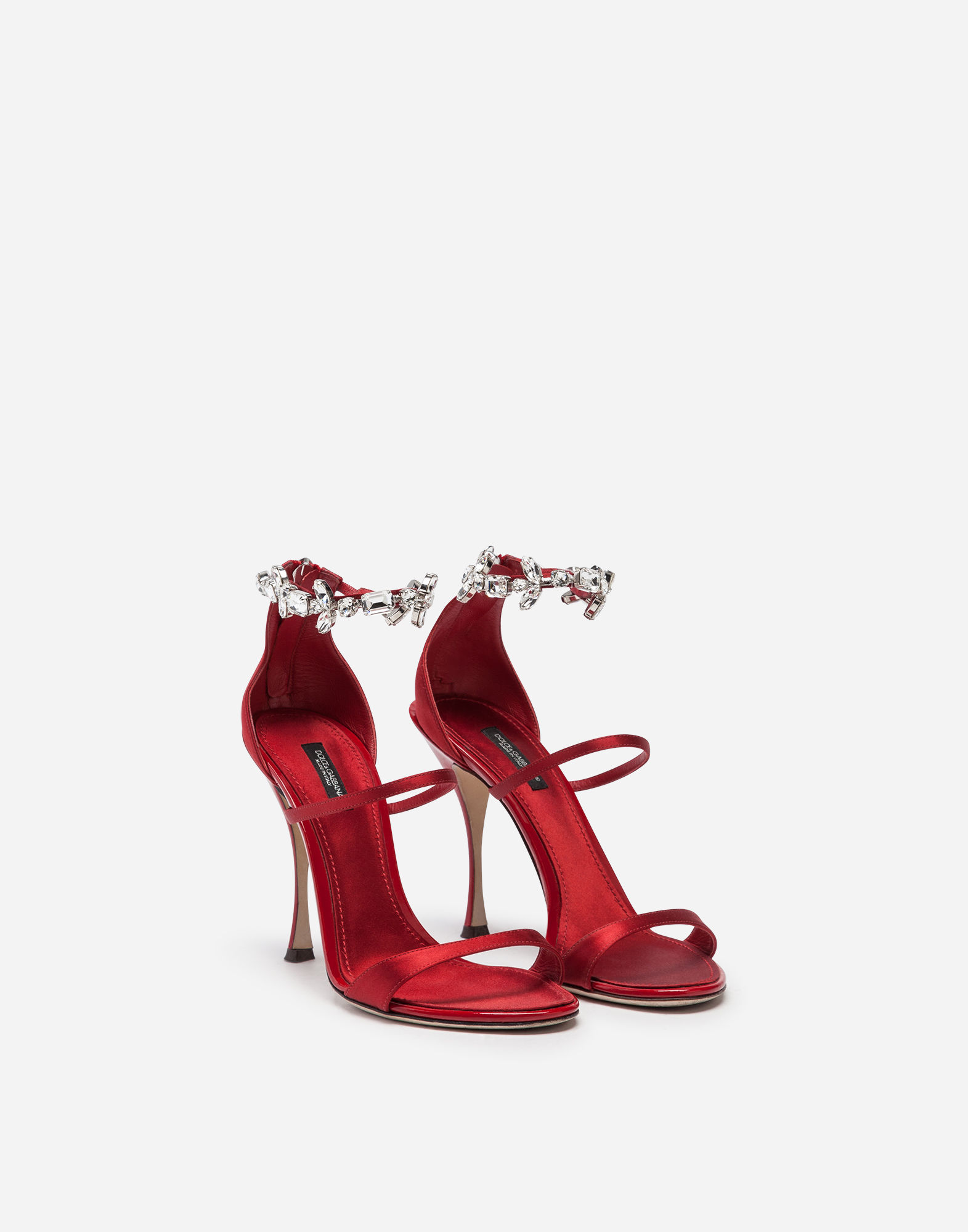 Sandali gioiello in raso Dolce & Gabbana