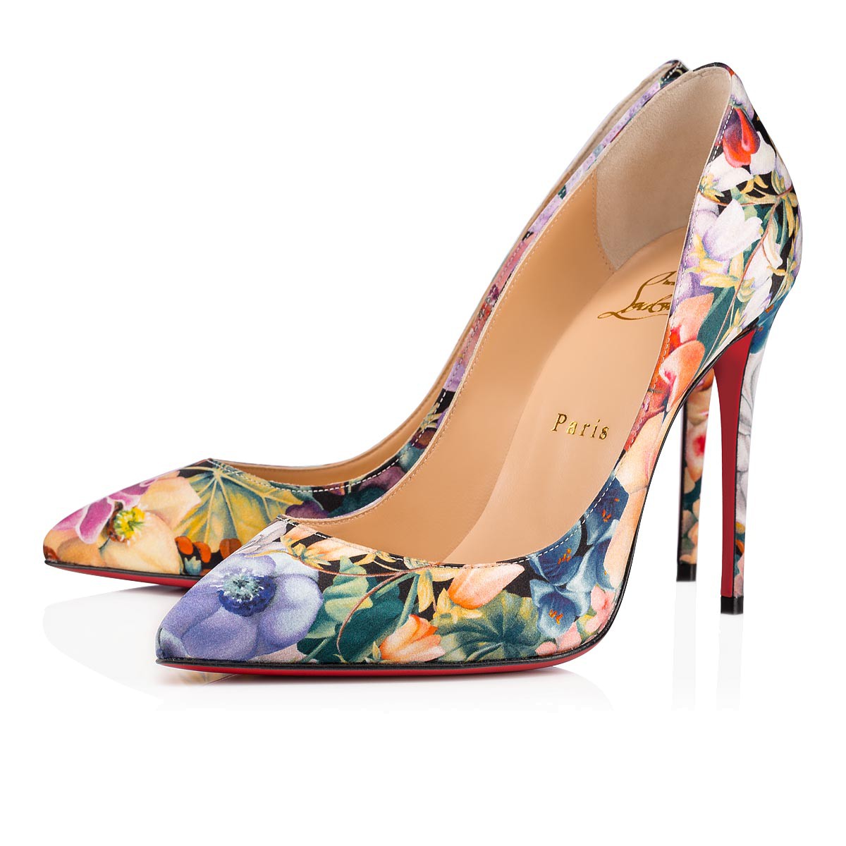 scarpe con tacco fiori