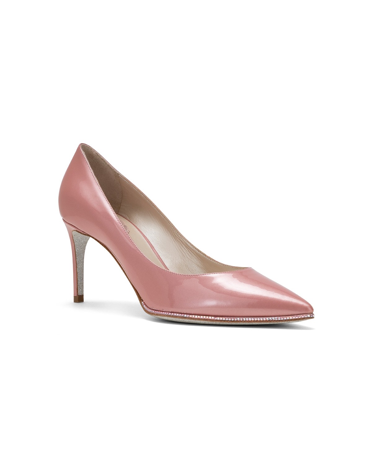 Scarpe rosa con tacco in vernice Renè Caovilla a 675 euro