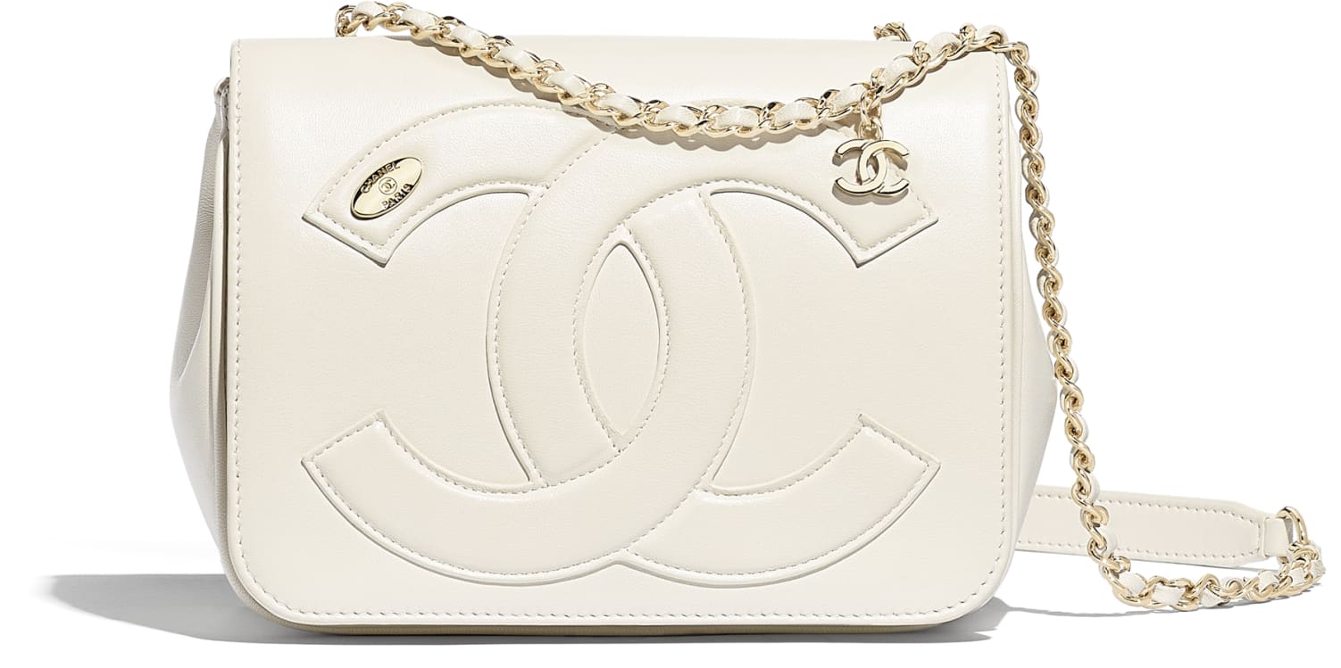Tracolla in pelle bianca Chanel